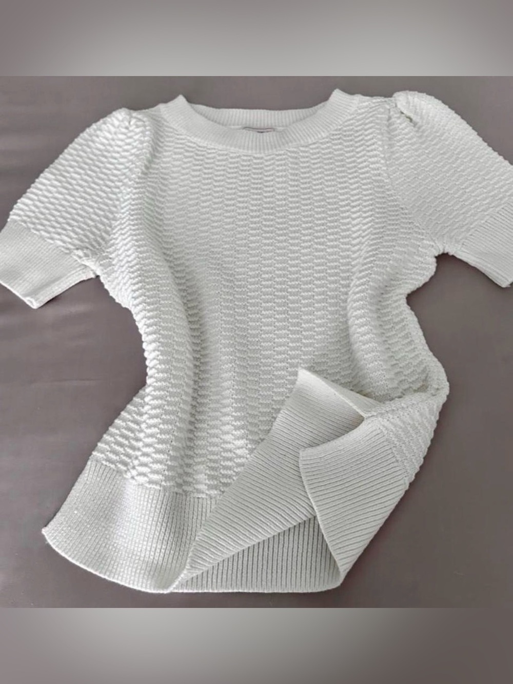Vtg GAP Textured Puff Sleeve Cotton Sweater